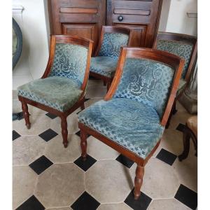 Suite Of 4 Empire Period Gondola Chairs, Beautiful Model.