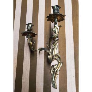 Pair Of Louis XV Style Gilt Bronze Sconces