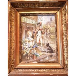 Watercolor Signed L. Emery Theme First Empire