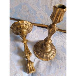 Pair Of 18th Century Gilt Bronze Torches