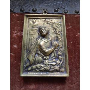 Bronze Devotional Plaque XVII / XVIII St Pierre
