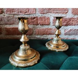 Pair Of Regency Period Bronze Toilet Candlesticks