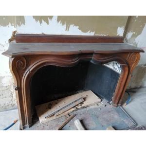 Large Walnut Fireplace