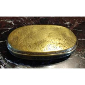 18th Century Chased Brass Snuffbox