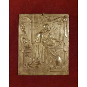 Gilt Bronze Plaque Of St. Charles Borromeo, Early 17th Century