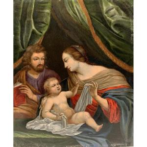 Oil On Copper, Holy Family, 17th Century