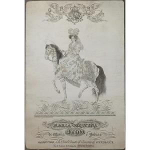 Equestrian Portrait Of Maria Cristina De Borbón. Gotardo Grondona, Barcelona 1832.