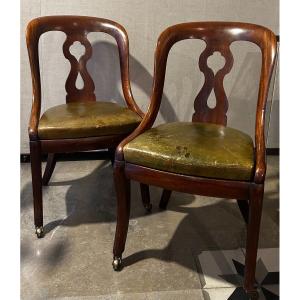 Pair Of English Mahogany Chairs Constantine & Co