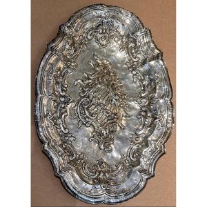 Silver Tray. Spanish Work By Fray José Espejo Y Delgado. Cordoba, Year 1780.