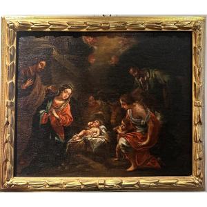 School Of Granada, Second Half Of The 17th Century, Adoration Of The Shepherds.