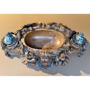 Carved Walnut Desk, 19th Century.