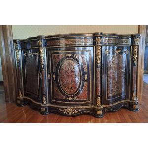 Large Curved Sideboard In Boulle Marquetry From The Napoleon III Period