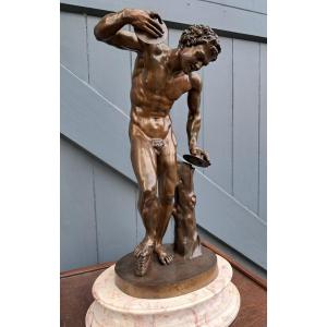 Large Bronze Dancing Satyr