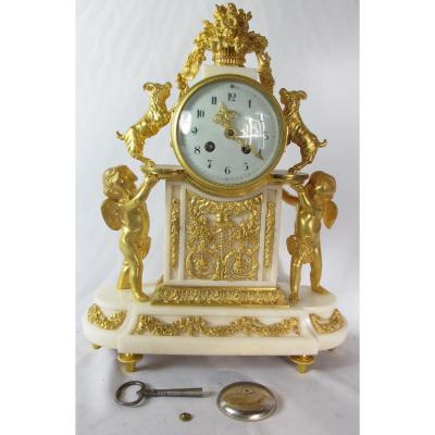 Pendulum Gilt Bronze Signed Chiout Laine Paris.