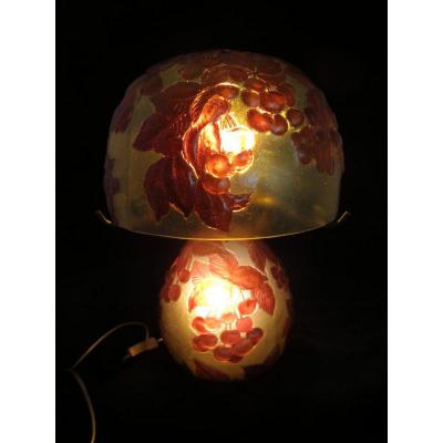 Mushroom Lamp Signed Art De Michou. Desk Lamp