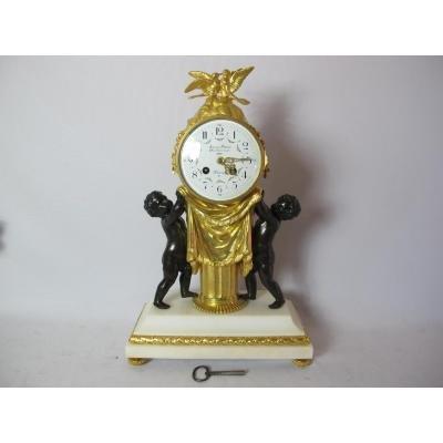 Gilt Bronze Clock. Signed Ad Moulin.