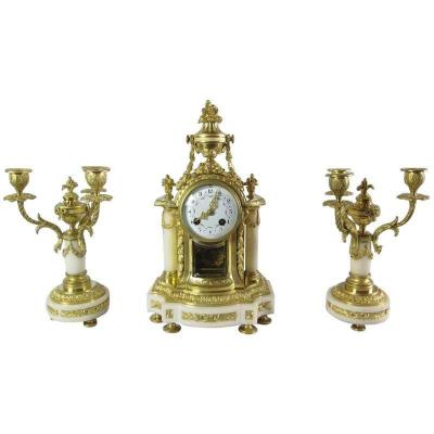 Bronze Clockset Style Louis Seize.