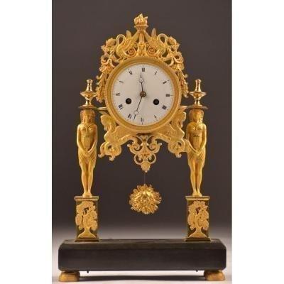  Gilt Bronze Clock Directoire.