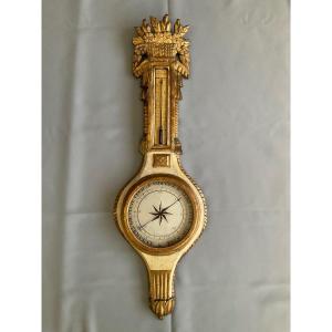 Lacquered And Gilded Barometer XVI Period