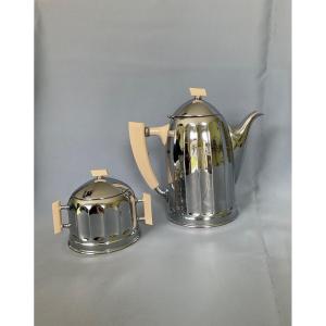 Art Deco Sugar Bowl And Coffee Pot 