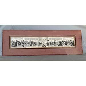Panoramic Engraving By Léon Louis Chapon 19th Century