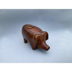 Snuff Box In Zoomorphic Fruit Wood 20th Century 