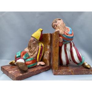 Art Deco Porcelain Bookends