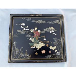 20th Century Asian Lacquered Panel 