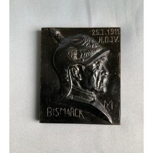 Bismarck Cast Iron Plaque Patinated 20th Century 