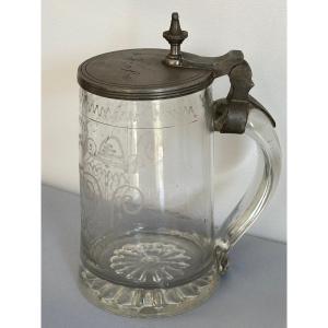 19th Century Cut Glass Tankard 