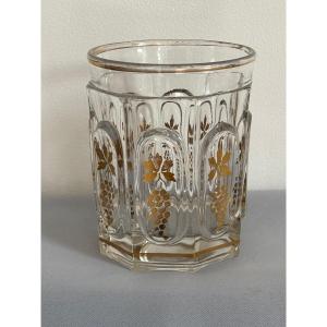 19th Century Faceted Gilded Charles X Glass 