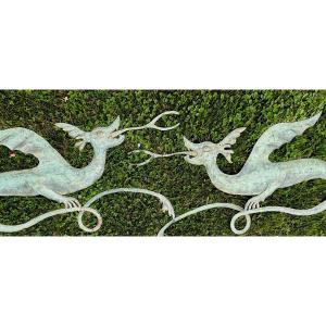 Two Ornamental Winged Dragons From The Early 19th Century 