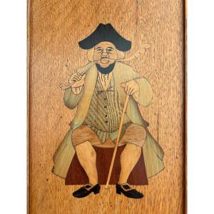 Smoking Cabinet With Oak Pipe Rack, Early 20th Century