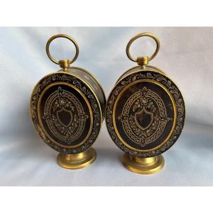 Pair Of 19th Century Bronze Reliquaries