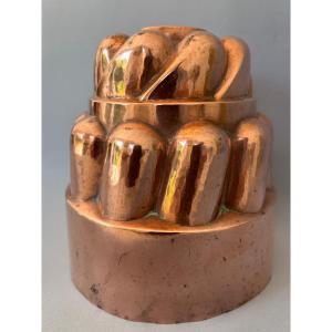 19th Century Hammered Copper Cake Mould