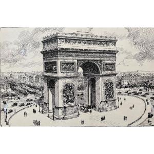Dessin à l’encre « L’ Arc de Triomphe » Paris