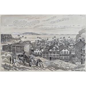 Drawing, Ink And Wash From The 1900s "san Francisco" United States