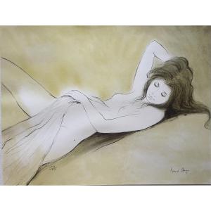 Female Nude, Lithograph Signed By The Artist Bernard Charoy