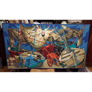 Screen Printed Tapestry By Robert Debiève