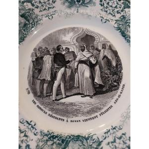 Creil And Montereau Plate "the Consuls Resident In Damascus Come To Congratulate Abd-el-kader"