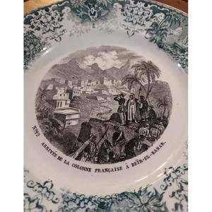 Plate Creil And Montereau N ° 12 "arrival Of The French Column At Deïr-el-kamar""