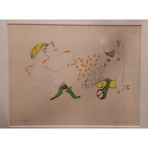 Watercolor Print Léonor Fini From The Time Of Molting