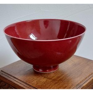 Marc Uzan Sang De Boeuf Red Porcelain Cup On Foot