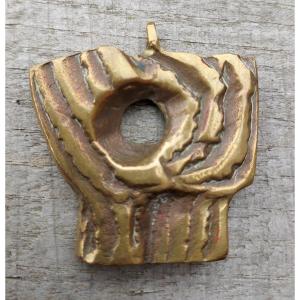Brutalist Bronze Pendant 