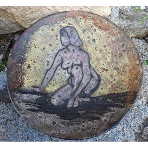 Huguette Bessone Female Nude Ceramic Plate 