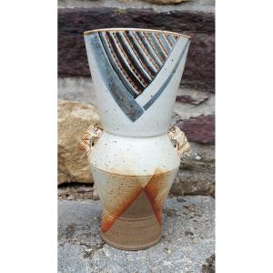 Enamelled Stoneware Vase