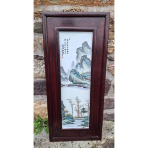 Large Chinese Famille Rose Porcelain Plaque