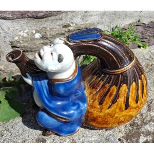 Japan, Edo Period, Sake Bottle, Teapot Representing Hotei