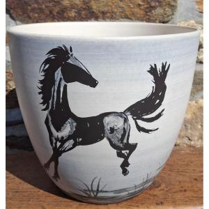 Large Paul Milet Cache Pot In Sèvres Xu Beihong