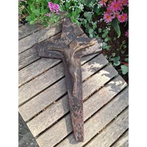 Modernist Cast Iron Christ Circa 1950
